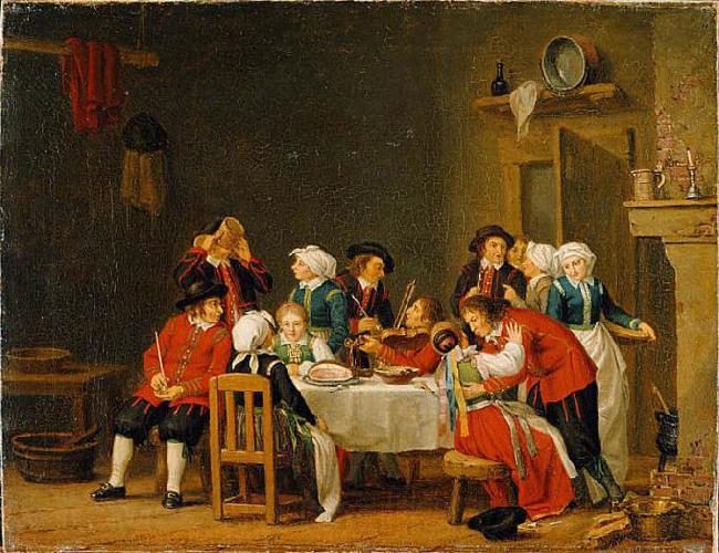 Pehr Hillestrom Convivial Scene in a Peasant's Cottage France oil painting art